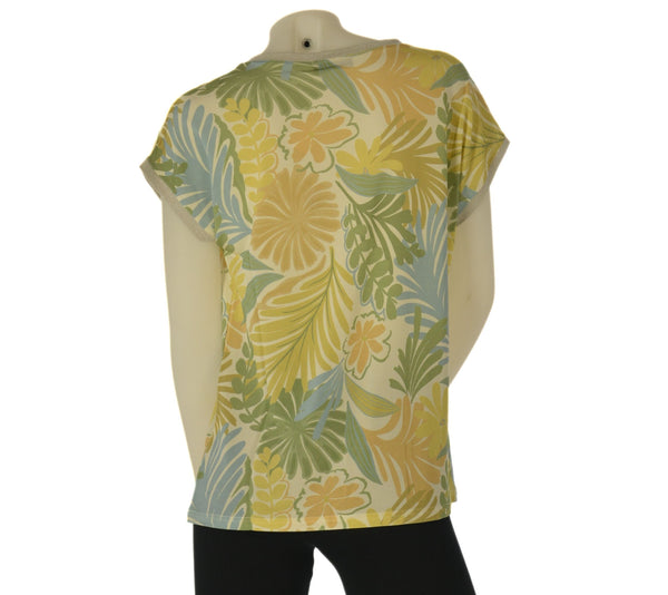 T-SHIRT DONNA GAIA GIROCOLLO MEZZA MANICA LAME FANTASIA COMODA PRATICA ART.123