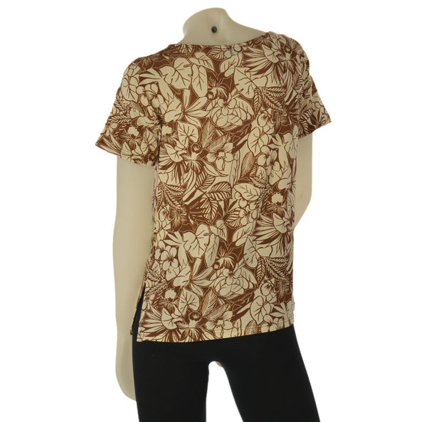 T-SHIRT DONNA GAIA GORICOLLO MEZZA MANICA APPLICAZIONE FANTASIA SPACCHETTI  COMODA PRATICA ART.172