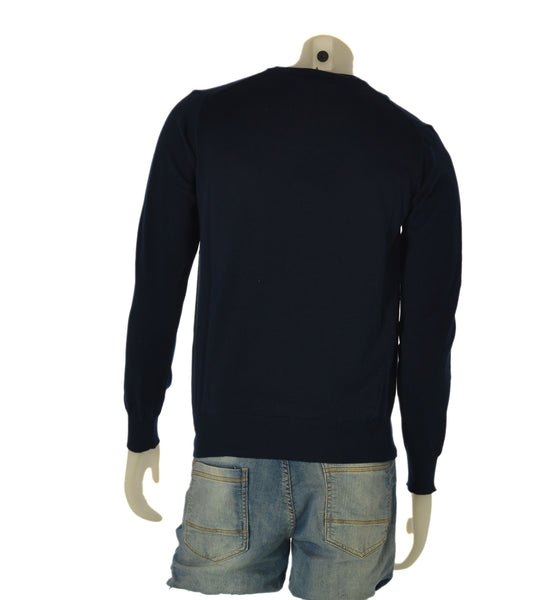 MAGLIONE UOMO IL GRANCHIO COTONE SCOLLO V MANICA LUNGA POLSINI FASCIA LOGO ART.FEDRO26-V