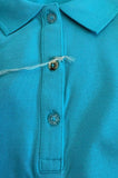MAGLIA DONNA POLO VIRGINIA BLU PURO COTONE CON BOTTONCINI PARTICOLARI E SPACCHETTIO ART CROWN