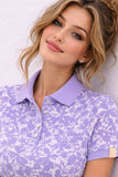 MAGLIA POLO DONNA CORONA MEZZE MANICHE CON SPACCHETTO A FANTASIA PURO COTONE ART GRAVIOLA