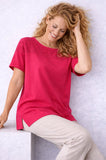 MAGLIA DONNA CORONA PURO COTONE CON INSERTO SANGALLO E SPACCHETTO SPALLA S CESAART SORBETTO