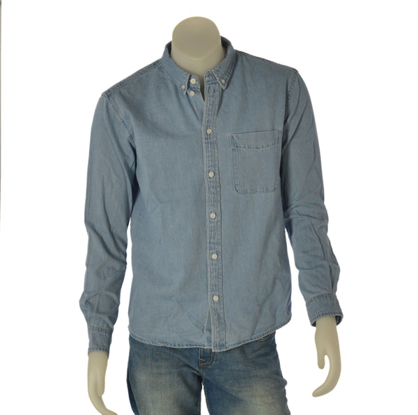 CAMICIA JEANS  UOMO ONLY & SONS BUTTON DOWN TASCHINO ART. 22036600