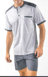 PIGIAMA UOMO RAGAZZO COTONE CORTO ESTATE RIGHE MARCA BIP BIP ART.4193