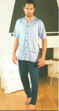 PIGIAMA UOMO FANTASIA APERTO MANICA CORTA PANTALONE LUNGO PURO COTONE BIPBIP ART.9350