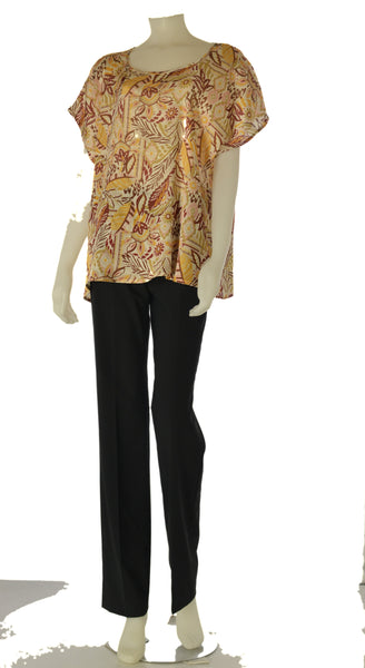 CASACCA DONNA ELISA CASTELLI CONFORMATA GIROCOLLO MEZZA MANICA FANTASIA SPACCHETTI LEGGERA PRATICA ART.140041