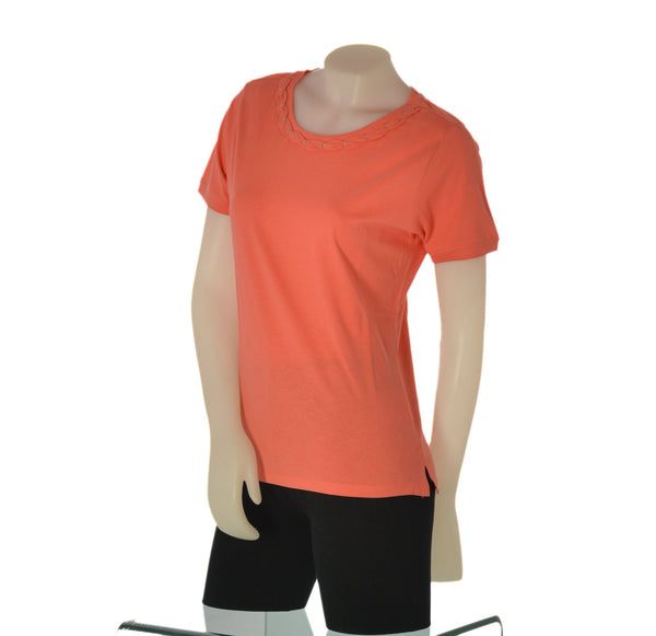 T-SHIRT DONNA VIRGINIA BLU GIROCOLLO MANICA CORTA STRASS COTONE ART. LITCHI-20