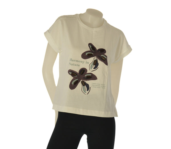 T-SHIRT DONNA TIFFOSI MANICA CORTA PIZZO STAMPA COTONE ART. 10065827