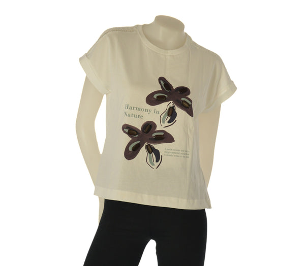 T-SHIRT DONNA TIFFOSI MANICA CORTA PIZZO STAMPA COTONE ART. 10065827