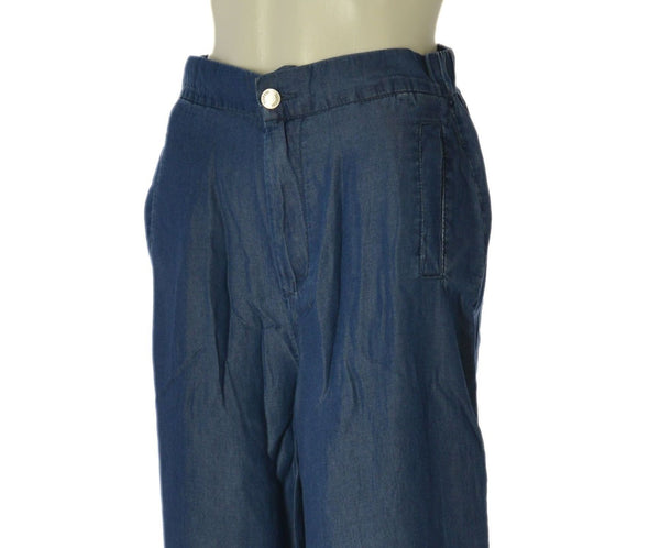 PANTALONE DONNA TIFFOSI DENIM LEGGERO PALAZZO ELASTICO TASCHE ZIP BOTTONE ART.10064602