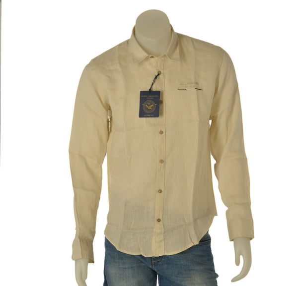 CAMICIA UOMO SAI AMBROSINI MANICA LUNGA LINO LOGO ART. ARE6CM000112USAND