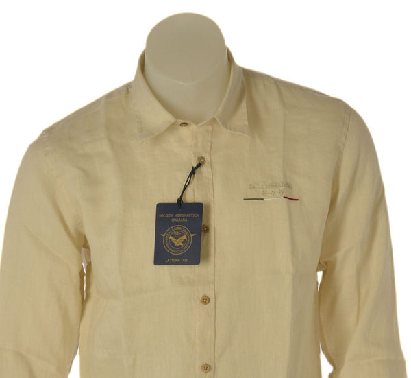 CAMICIA UOMO SAI AMBROSINI MANICA LUNGA LINO LOGO ART. ARE6CM000112USAND