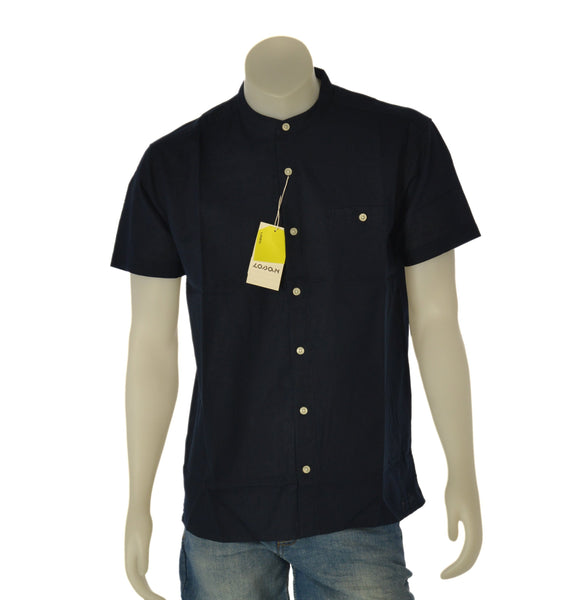 CAMICIA UOMO LOSAN MANICA CORTA COREANA LINO COTONE TASCHINO ART. LMNAP0102-24005