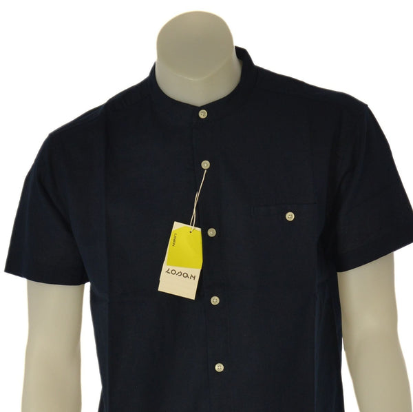 CAMICIA UOMO LOSAN MANICA CORTA COREANA LINO COTONE TASCHINO ART. LMNAP0102-24005