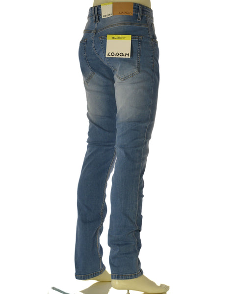 JEANS UOMO LOSAN ZIP BOTTONE TASCHE TASCHINO CHIARO SLIM ART.LMNAP0401_26001