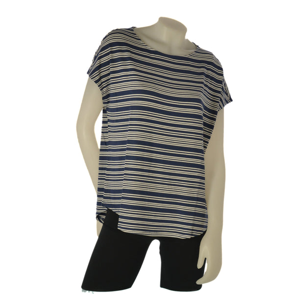 T-SHIRT DONNA RAGNO GIROCOLLOMANICA SCESA STONDATA RIGATA ART.DT13TJ