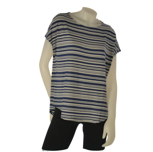 T-SHIRT DONNA RAGNO GIROCOLLOMANICA SCESA STONDATA RIGATA ART.DT13TJ