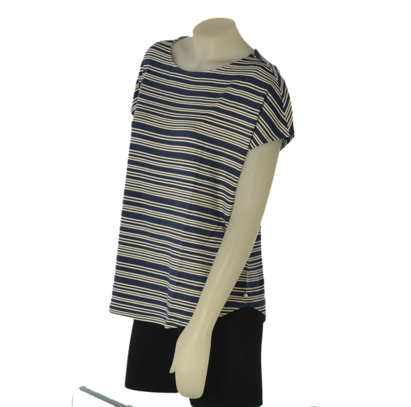 T-SHIRT DONNA RAGNO GIROCOLLOMANICA SCESA STONDATA RIGATA ART.DT13TJ