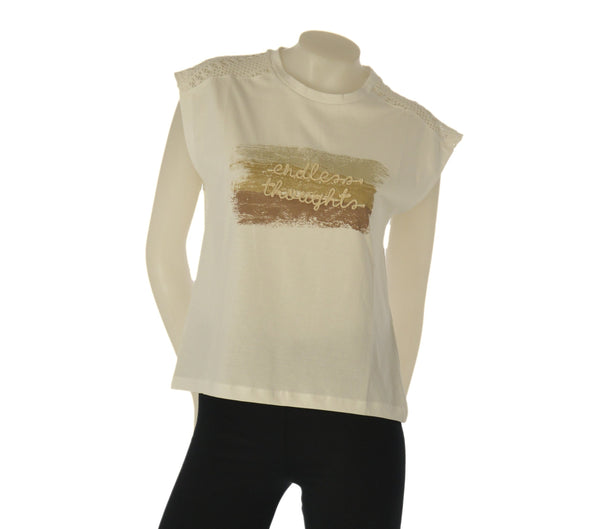 T-SHIRT DONNA TIFFOSI MANICA CORTA PIZZO STAMPA COTONE ART. 10065843