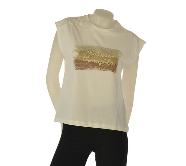 T-SHIRT DONNA TIFFOSI MANICA CORTA PIZZO STAMPA COTONE ART. 10065843