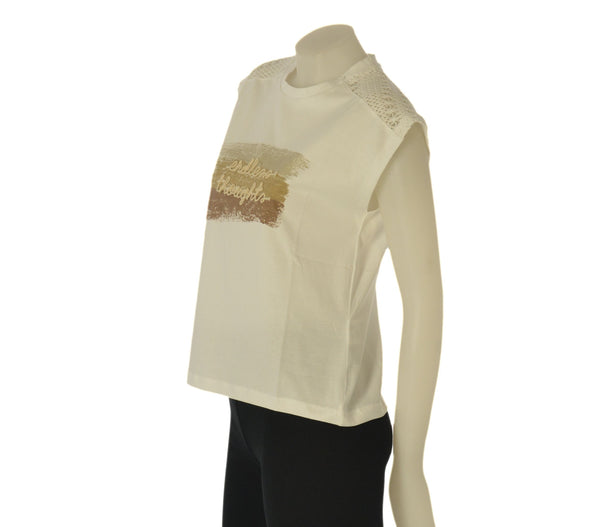 T-SHIRT DONNA TIFFOSI MANICA CORTA PIZZO STAMPA COTONE ART. 10065843
