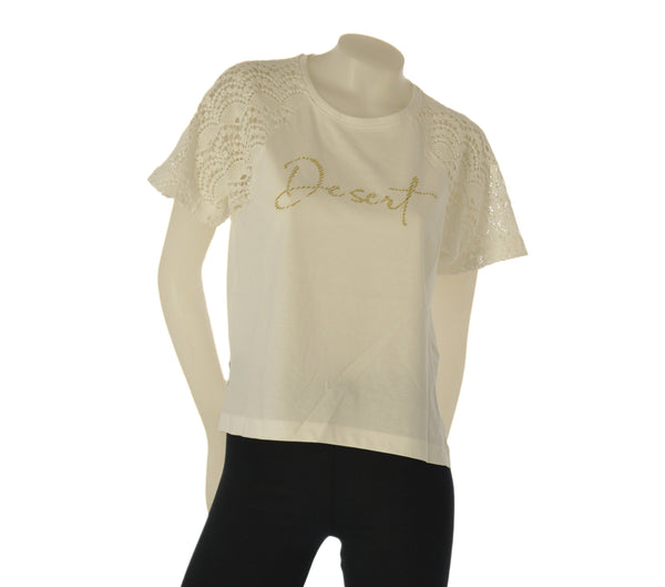 T-SHIRT DONNA TIFFOSI GIROCOLLO PIZZO RICAMO COTONE ART. 10065829