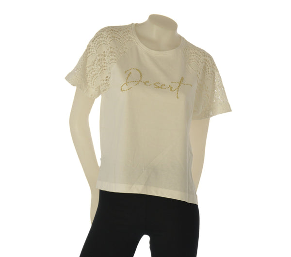 T-SHIRT DONNA TIFFOSI GIROCOLLO PIZZO RICAMO COTONE ART. 10065829