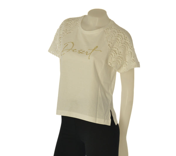 T-SHIRT DONNA TIFFOSI GIROCOLLO PIZZO RICAMO COTONE ART. 10065829