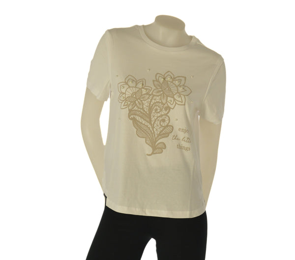 T-SHIRT DONNA TIFFOSI GIROCOLLO MANICA CORTA STAMPA  SPACCHI COTONE ART. 10065796