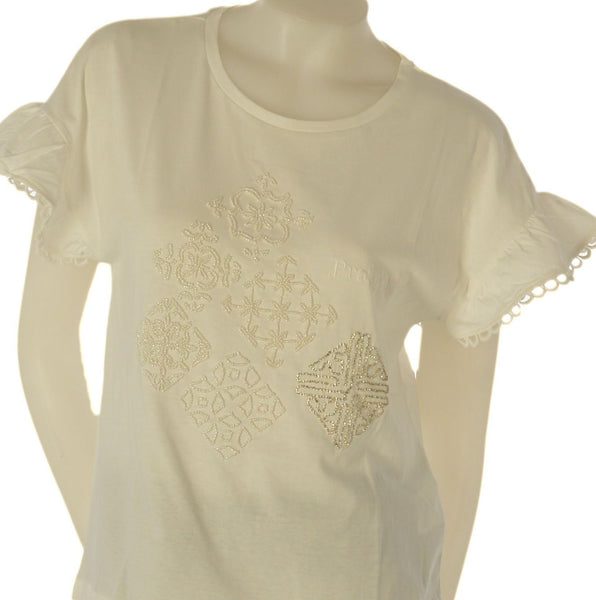 T-SHIRT DONNA TIFFOSI GIROCOLLO MANICHE CORTE PERLINE COTONE ART. 10065007