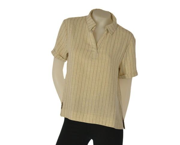 BLUSA DONNA TIFFOSI MANICA CORTA RISVOLTO SPACCHI VISCOSA LINO ART. 10065351