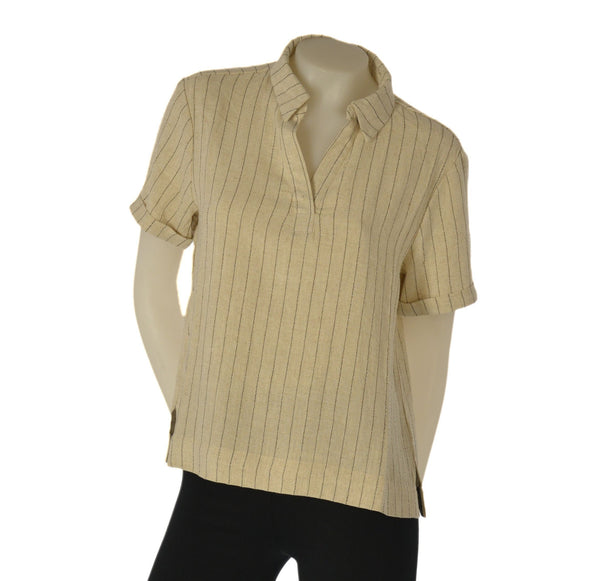 BLUSA DONNA TIFFOSI MANICA CORTA RISVOLTO SPACCHI VISCOSA LINO ART. 10065351