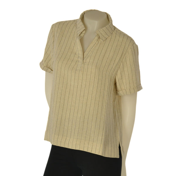 BLUSA DONNA TIFFOSI MANICA CORTA RISVOLTO SPACCHI VISCOSA LINO ART. 10065351