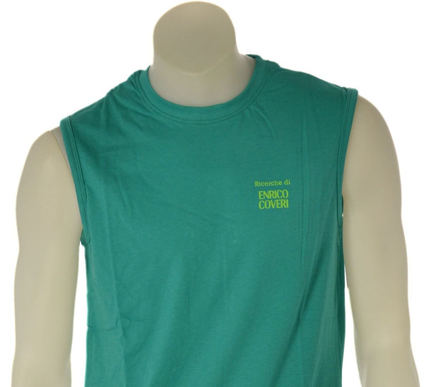SMANICATO UOMO RICERCHE DI ENRICO COVERI GIROCOLLO STAMPA LOGO COTONE ART. REC228