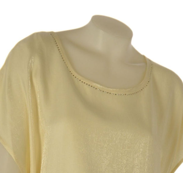 CASACCA DONNA ELISA CASTELLI CONFORMATA GIROCOLLO STRASS MEZZA MANICA SPACCHETTI CANGIANTE ART.140020
