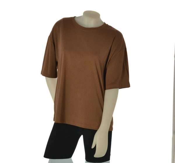 T-SHIRT DONNA GRIFFAI FILO DI SCOZZIA GIROCOLLO MEZZA MANICA OVER ART.7807
