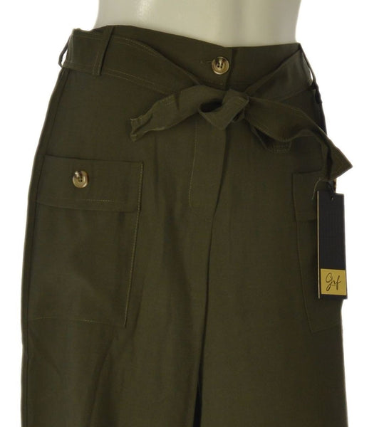 PANTALONE DONNA GRIFFAI ZIP BOTTONE ELASTICO PASSANTI TASCHE PALAZZO ART.7856