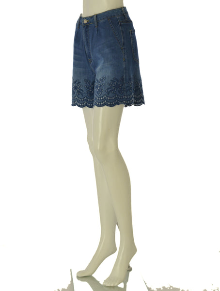 SHORT DONNA GRIFFAI ZIP BOTTONE TASCHE PINCE  LAVORATO ART.7540