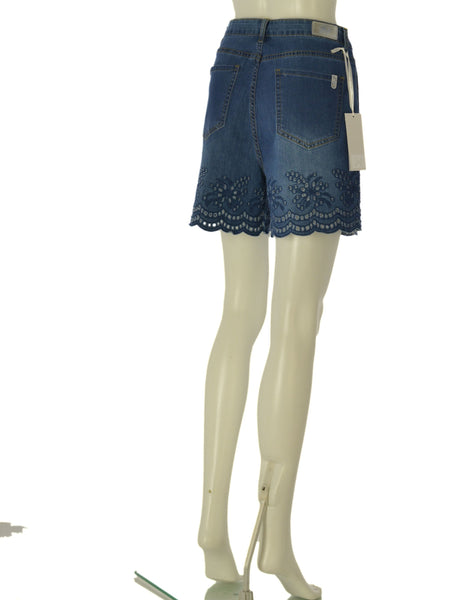 SHORT DONNA GRIFFAI ZIP BOTTONE TASCHE PINCE  LAVORATO ART.7540