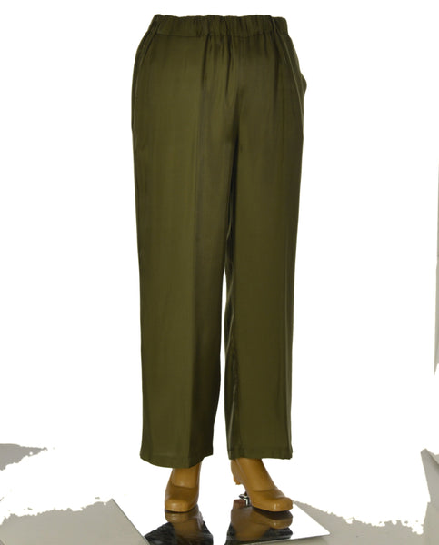 PANTALONE DONNA ELISA CASTELLI CONFORMATO ELASTICO TASCHE LARGO MORBIDO CANGIANTE ART.18084