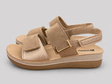 SANDALO INBLU DONNA DOPPIO STRAPPO ZEPPA TOMAIA ECOPELLE SOTTOPIEDE IN PELLE ART FT000030
