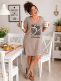 ABITO DONNA FRABO IO DI PIU PURO COTONE MEZZE MANICHE GIROCOLLO STAMPA ART P0054