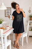 ABITO DONNA FRABO IO DI PIU PURO COTONE MEZZE MANICHE GIROCOLLO STAMPA ART P0054