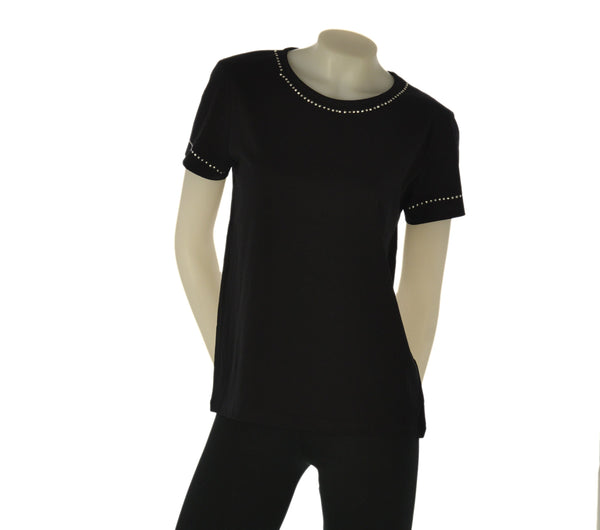 T-SHIRT DONNA LOSAN GIROCOLLO BORCHIE COTONE ART. LWMAP0105 26011