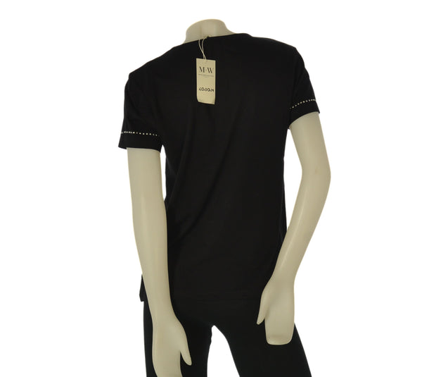 T-SHIRT DONNA LOSAN GIROCOLLO BORCHIE COTONE ART. LWMAP0105 26011