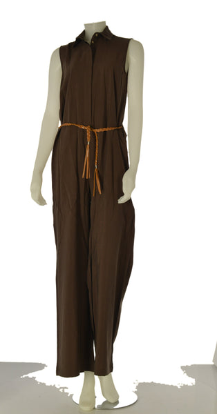 TUTA DONNA GRIFFAI COLLETTO BOTTONI CINTURA GAMBA LARGA EFFETTO SETA LAVATA ART.7859