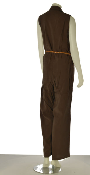 TUTA DONNA GRIFFAI COLLETTO BOTTONI CINTURA GAMBA LARGA EFFETTO SETA LAVATA ART.7859