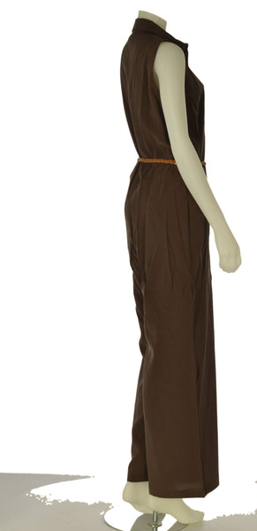 TUTA DONNA GRIFFAI COLLETTO BOTTONI CINTURA GAMBA LARGA EFFETTO SETA LAVATA ART.7859