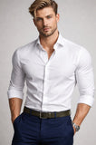 CAMICIA UOMO ZENOBI VESTIBILITA SLIM COLLO MEZZO FRANCESE MANICA LUNGA PURO COTONE ART.2130