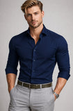 CAMICIA UOMO ZENOBI VESTIBILITA SLIM COLLO MEZZO FRANCESE MANICA LUNGA PURO COTONE ART.2130